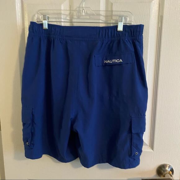 Nautica Men’s Blue Board Shorts Swim Trunks Size Large Interior Brief & Pockets - Picture 2 of 7